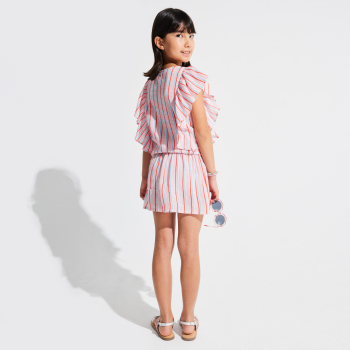 شورت قطن مخطط متعدد الألوان للفتيات